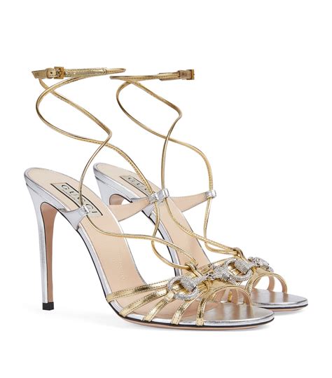 gucci snake print block heel strappy shoes|gucci horse bit sandals.